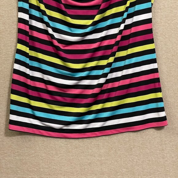 Worthington Blouse Women's Medium Multicolor Pullover Striped Sleeveless - Picture 3 of 10